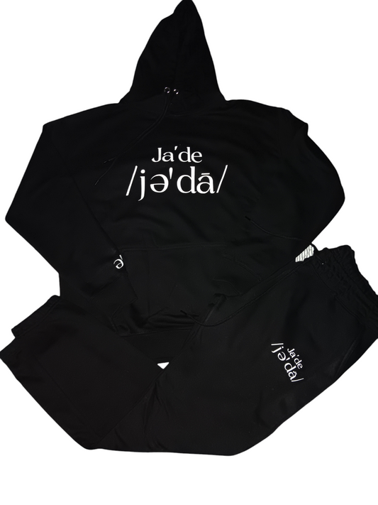 Ja'de Black & White Hoodie Set UNISEX