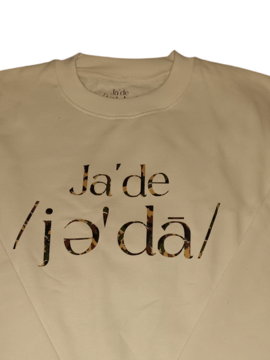 Ja'de Cream  "ARMY FATIGUE" Sweater (Unisex)