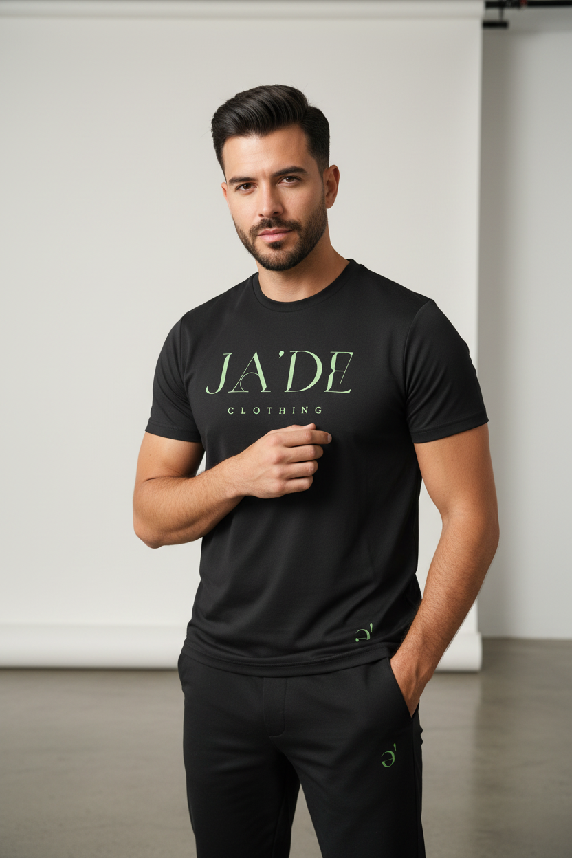 JA'DE Tee - Black & Lime Green